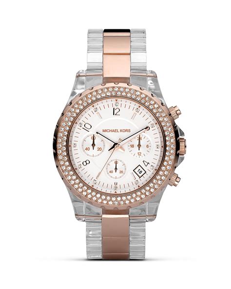 michael kors two tone rose watch|Michael Kors chronograph ladies watch.